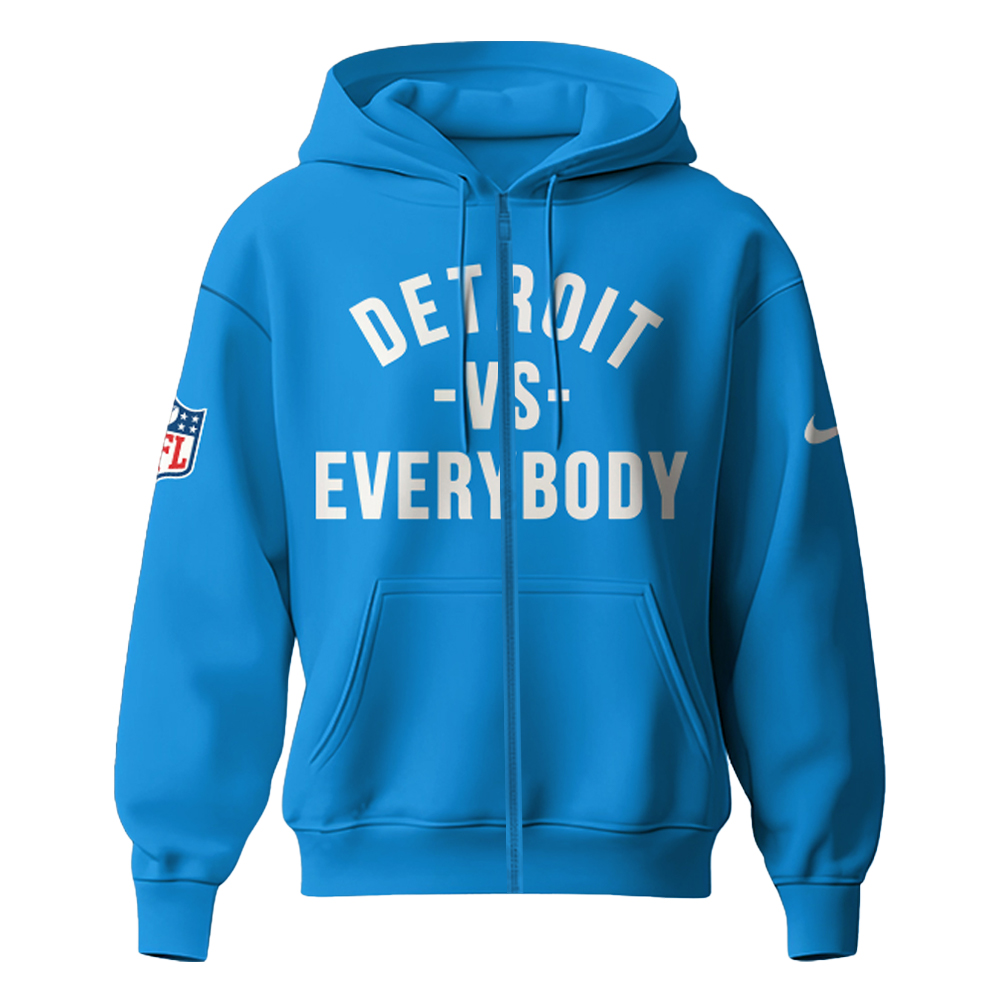 Detroit Lions vs Everybody Zip Hoodie