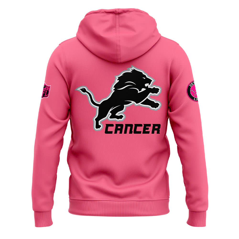 Detroit Lions WoBreast Cancer Awareness Crucial Catch Fanfare Hoodie – Pink