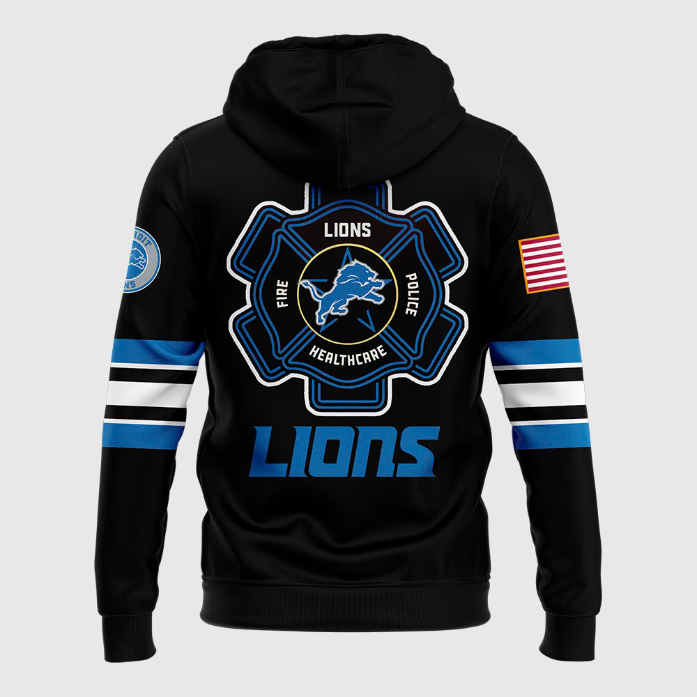 Detroit Lions x Firefighter Appreciation Night Premium Pullover Hoodie
