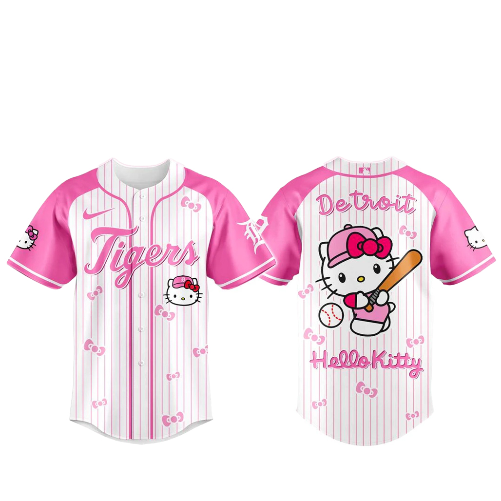 Detroit Tigers x Hello Kitty 2026 Pink Baseball Jersey