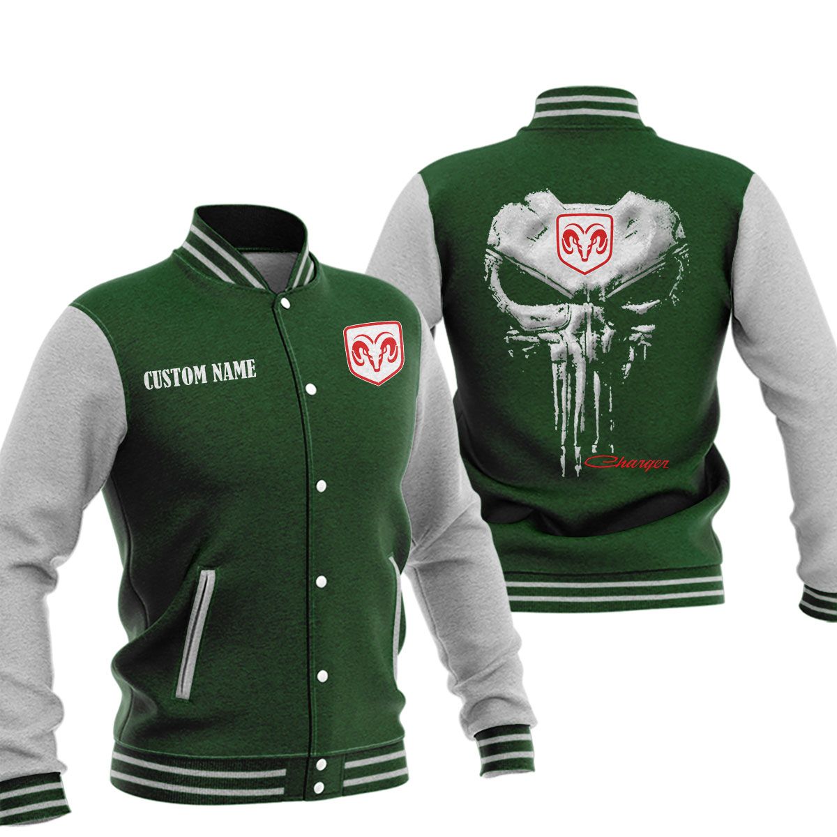 Dodge Charger Baseball Jacket, Multicolor