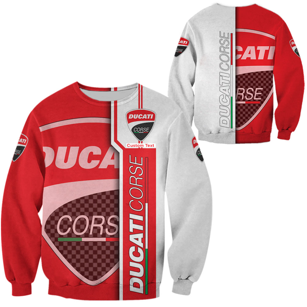 Ducati Corse 3D Apparel Zip Hoodie,Pant,Polo, Button Hawaii Shirt Personalized