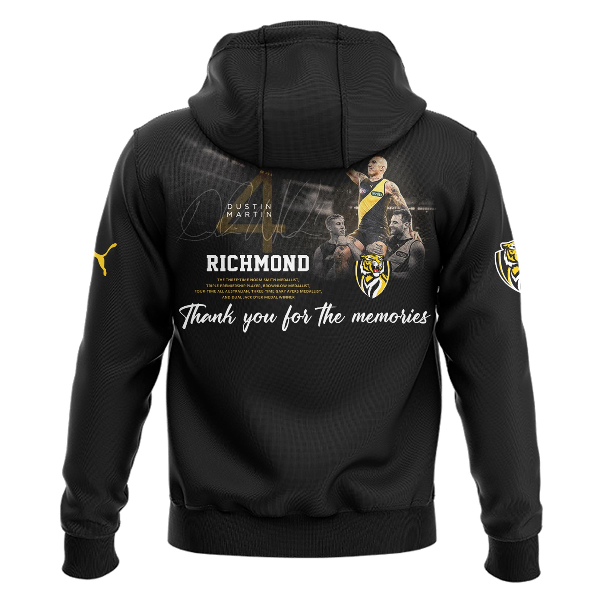 Dustin Martin Richmond PUMA Hoodie Thanks Your Signature Limited