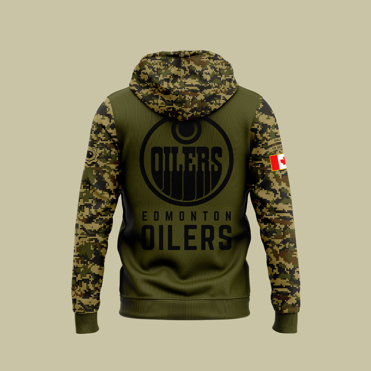 Edmonton Oilers Camo Salute to Service Premium Club Fleece Pullover Hoodie