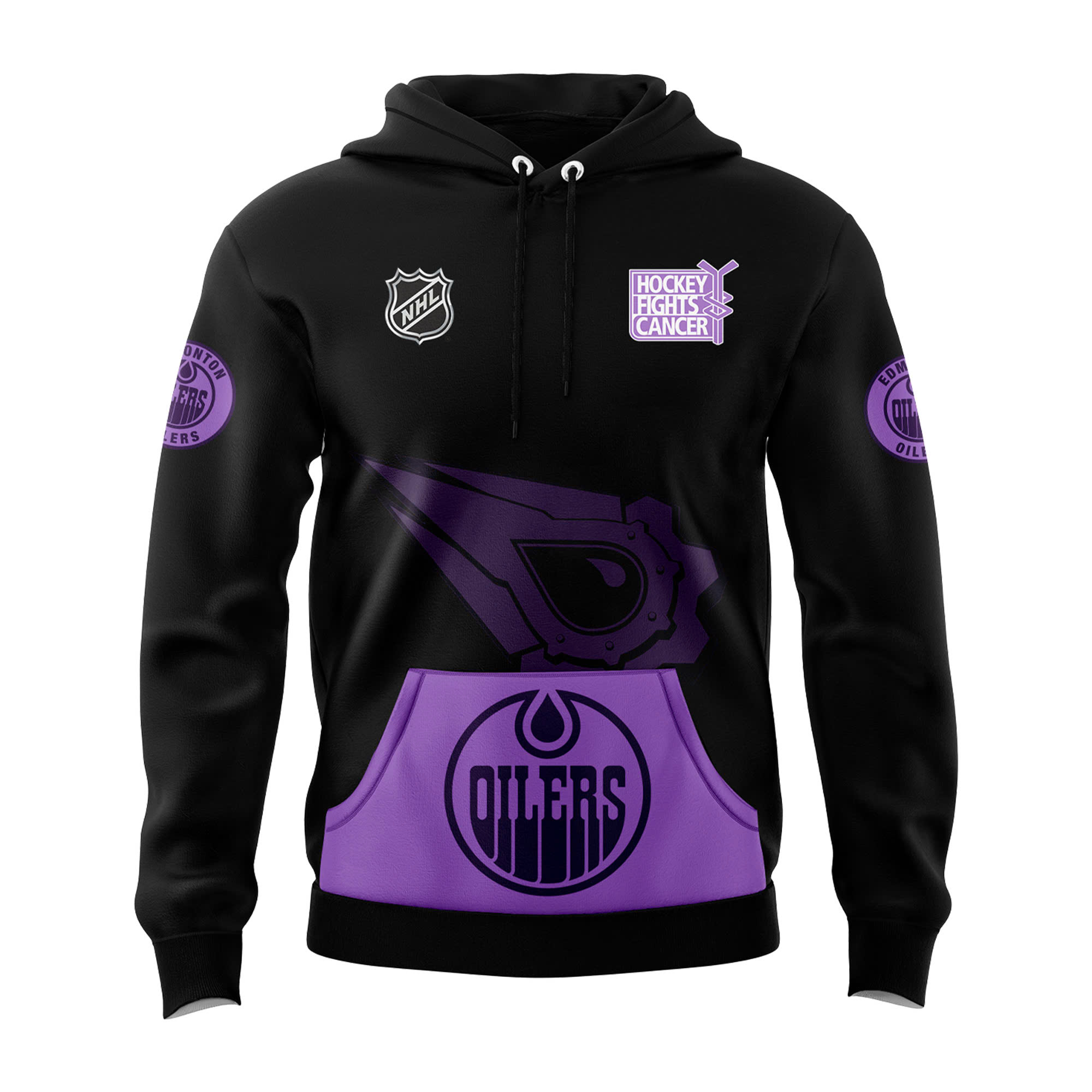 Edmonton Oilers Hockey Fights Cancer Hoodie 2024