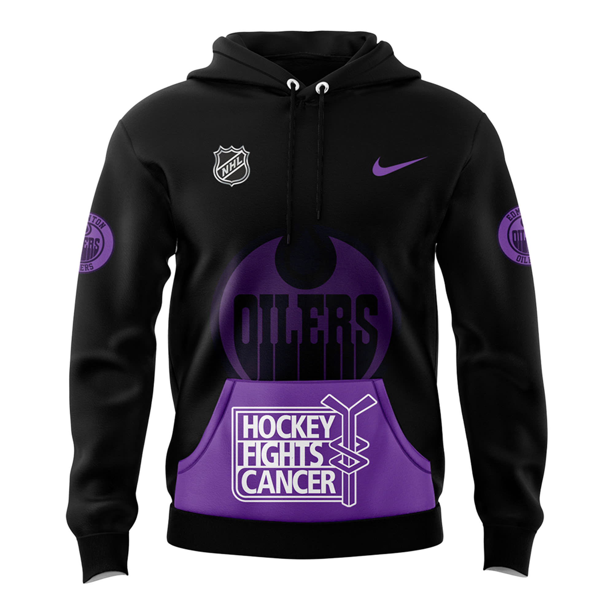 Edmonton Oilers Hockey Fights Cancer Hoodie V2