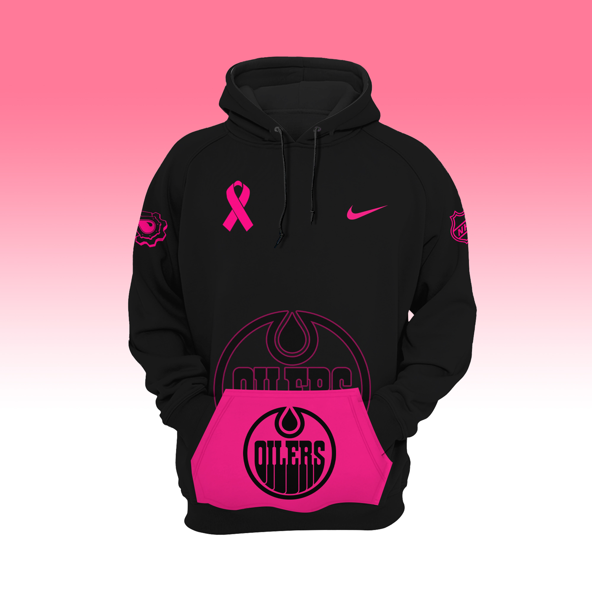 Edmonton Oilers NHL Breast Cancer Awareness Month Pullover Hoodie