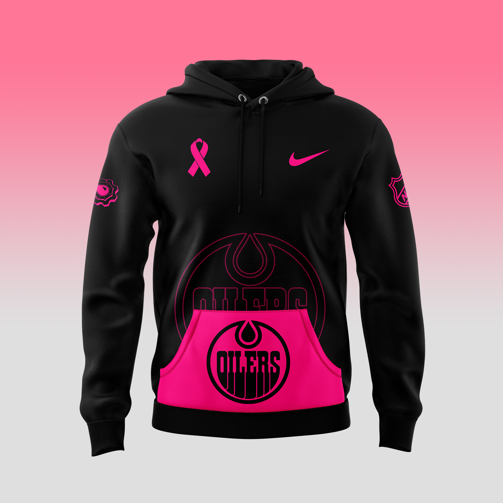 Edmonton Oilers NHL Breast Cancer Awareness Month Pullover Hoodie