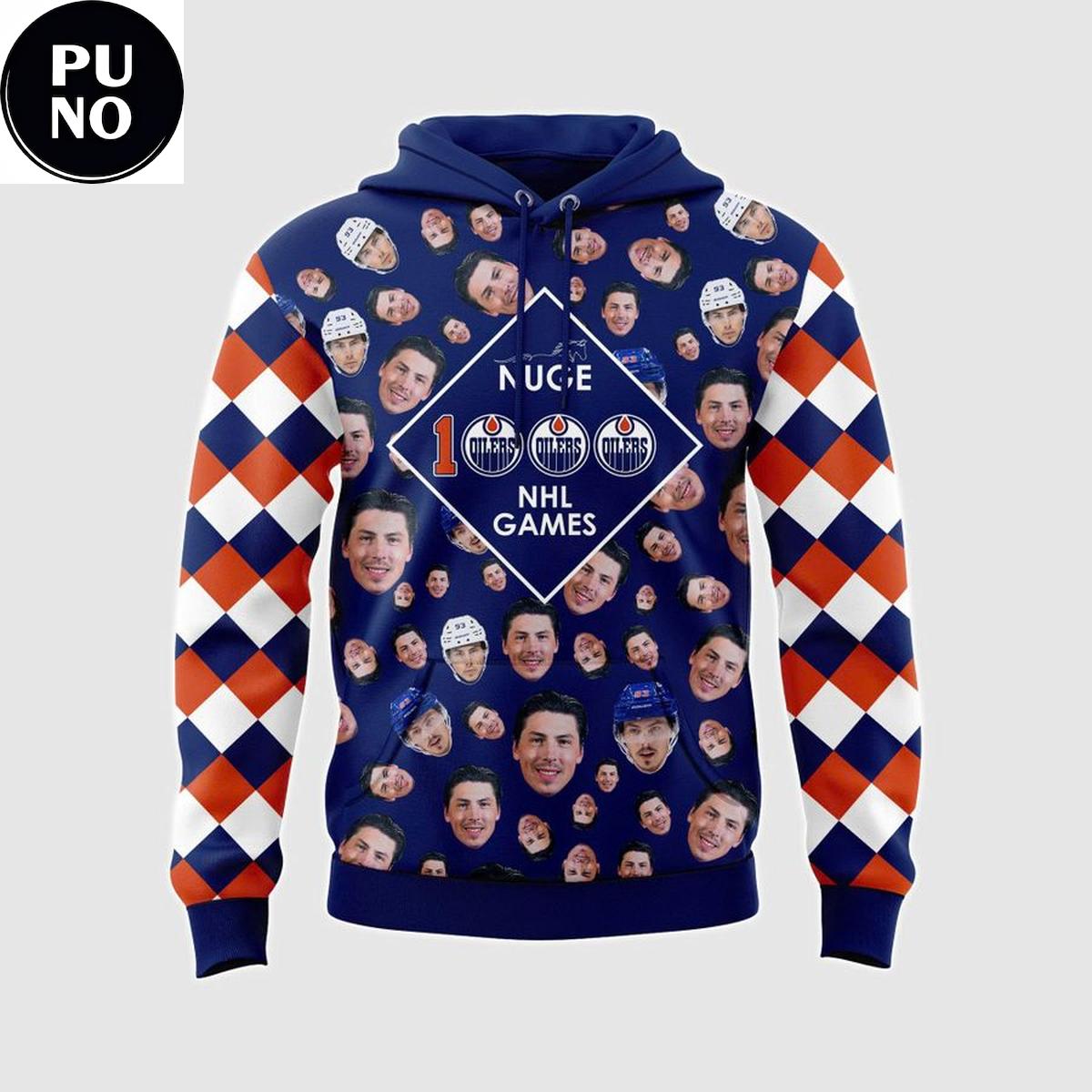 Edmonton Oilers x Ryan Nugent-Hopkins 1000th Games Hoodie Shirt