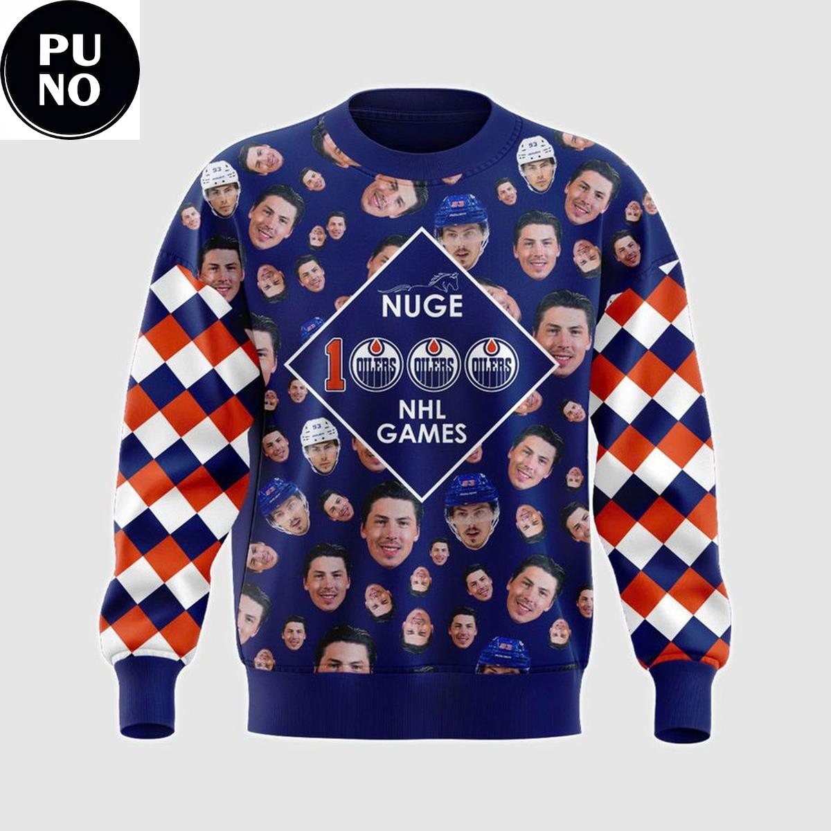 Edmonton Oilers x Ryan Nugent-Hopkins 1000th Games Hoodie Shirt