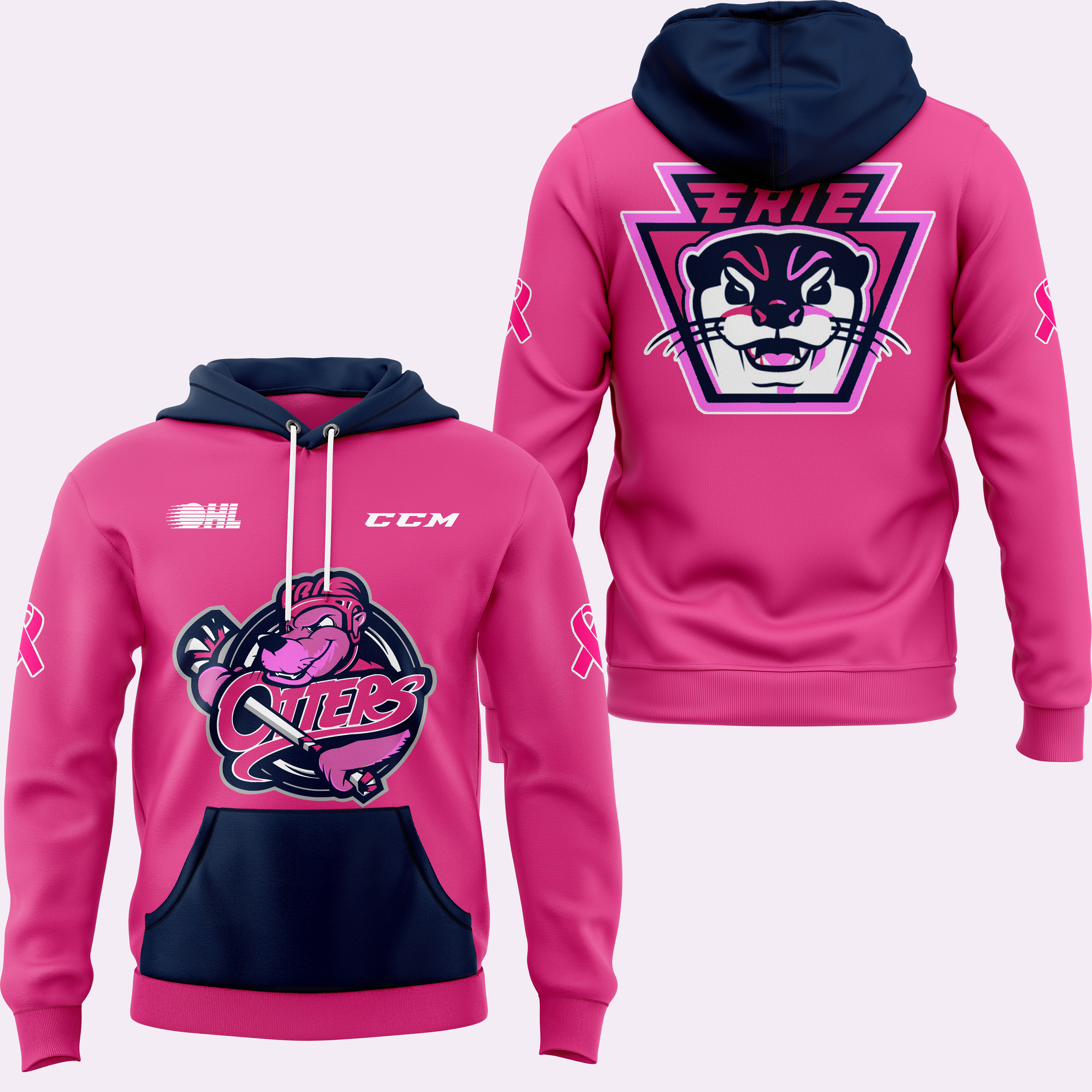 Erie Otters x Pink in the Rink Night Pullover Hoodie