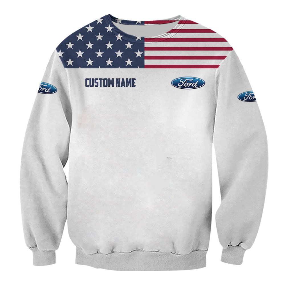 Ford Motor Company US Flag Full Printing T-Shirt, Hoodie, Zip, Polo, Hawaiian Shirt