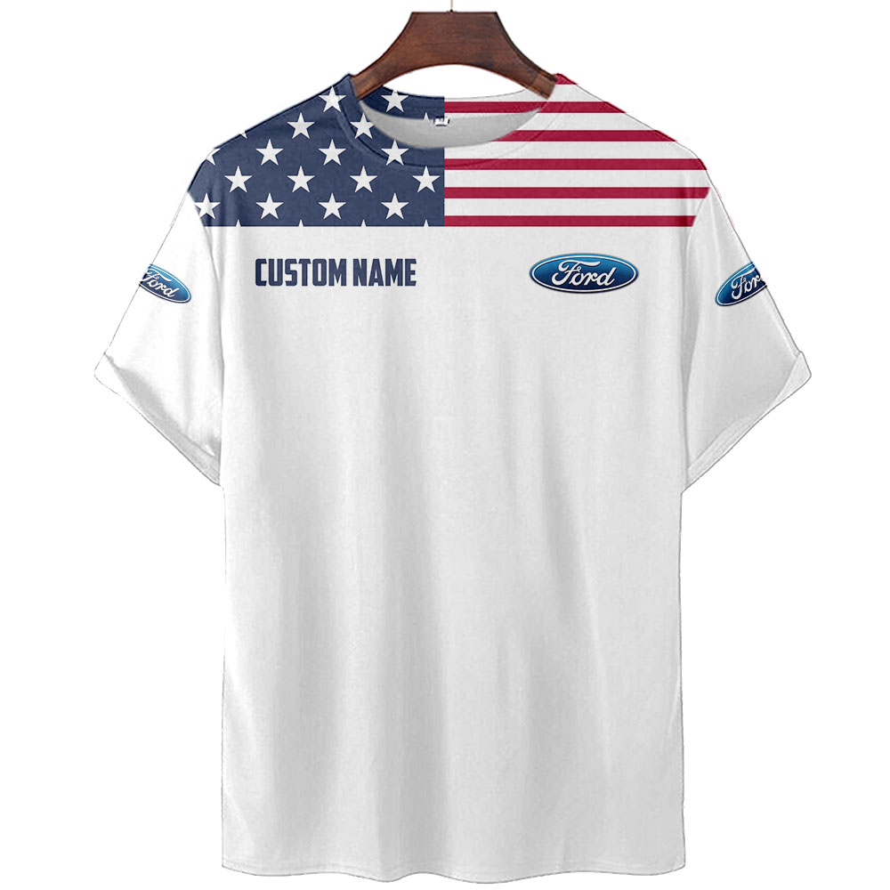 Ford Motor Company US Flag Full Printing T-Shirt, Hoodie, Zip, Polo, Hawaiian Shirt
