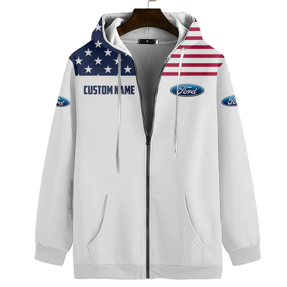 Ford Motor Company US Flag Full Printing T-Shirt, Hoodie, Zip, Polo, Hawaiian Shirt