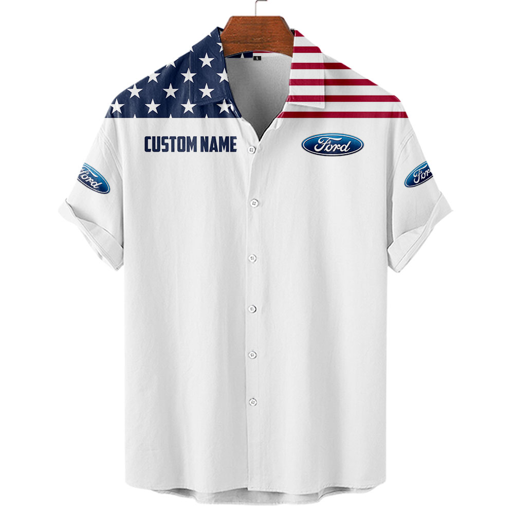 Ford Motor Company US Flag Full Printing T-Shirt, Hoodie, Zip, Polo, Hawaiian Shirt