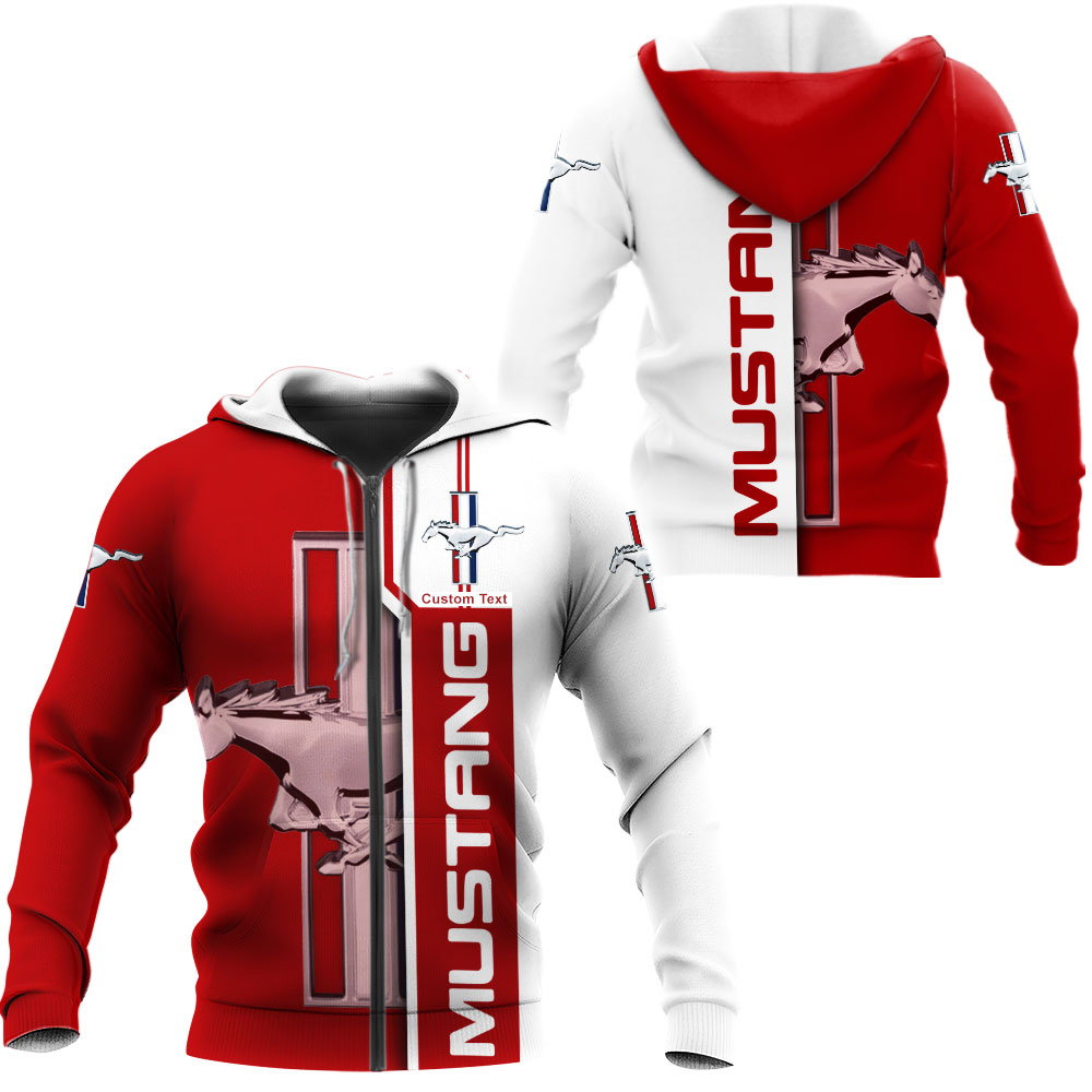 Ford Mustang 3D Apparel Zip Hoodie,Pant,Polo, Button Hawaii Shirt Personalized