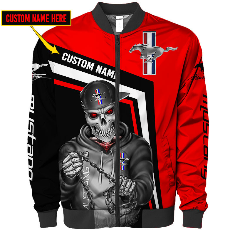 Ford Mustang Skull Tshirt, sweatshirt, Polo, Hawaiian, Hoodie 3D Apparel Full Printing Custom Name