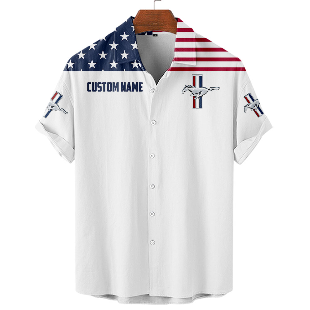 Ford Mustang US Flag Full Printing T-Shirt, Hoodie, Zip, Polo, Hawaiian Shirt