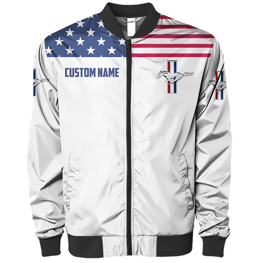 Ford Mustang US Flag Full Printing T-Shirt, Hoodie, Zip, Polo, Hawaiian Shirt