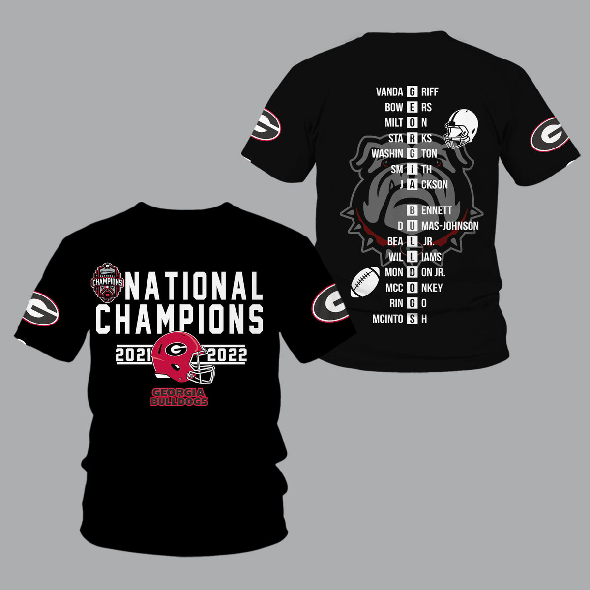 Georgia Bulldogs 2022 National Champions Black Shirts - v10