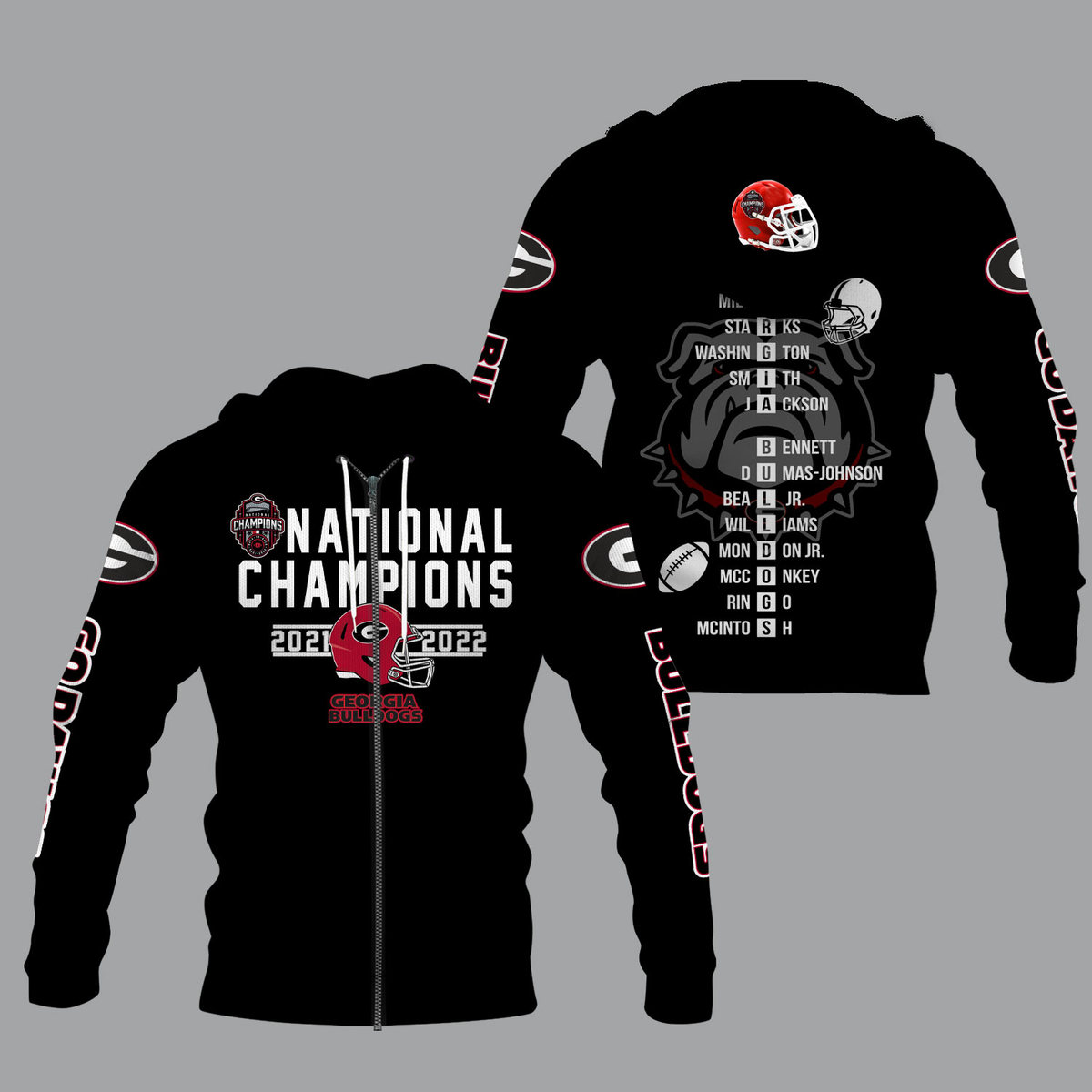 Georgia Bulldogs 2022 National Champions Black Shirts - v10