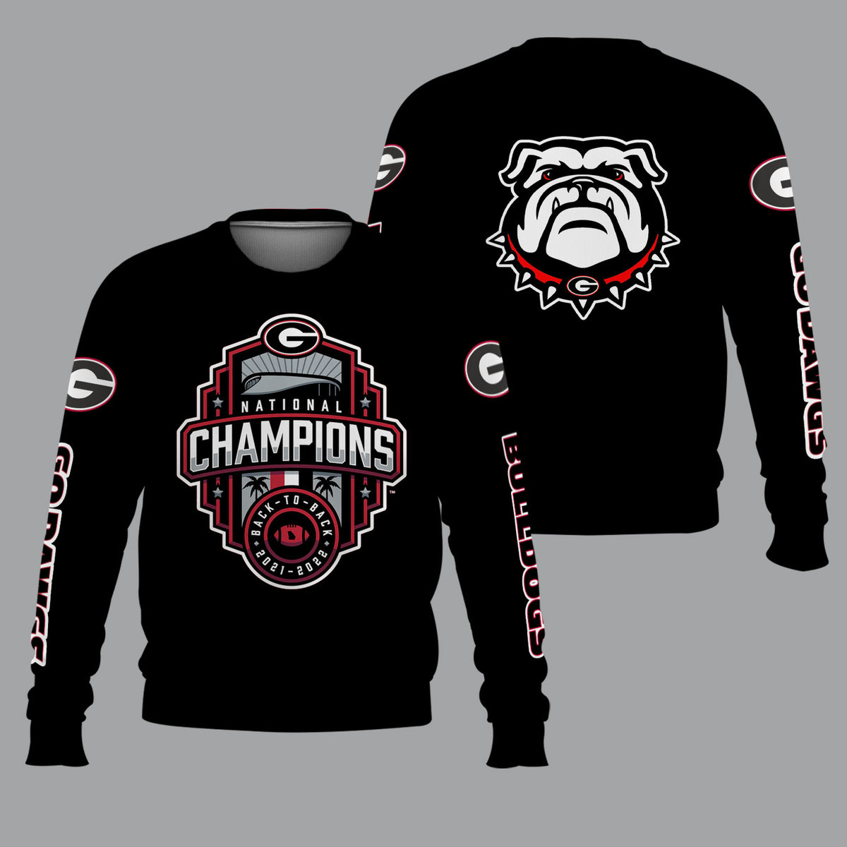 Georgia Bulldogs 2022 National Champions Black Shirts - v16