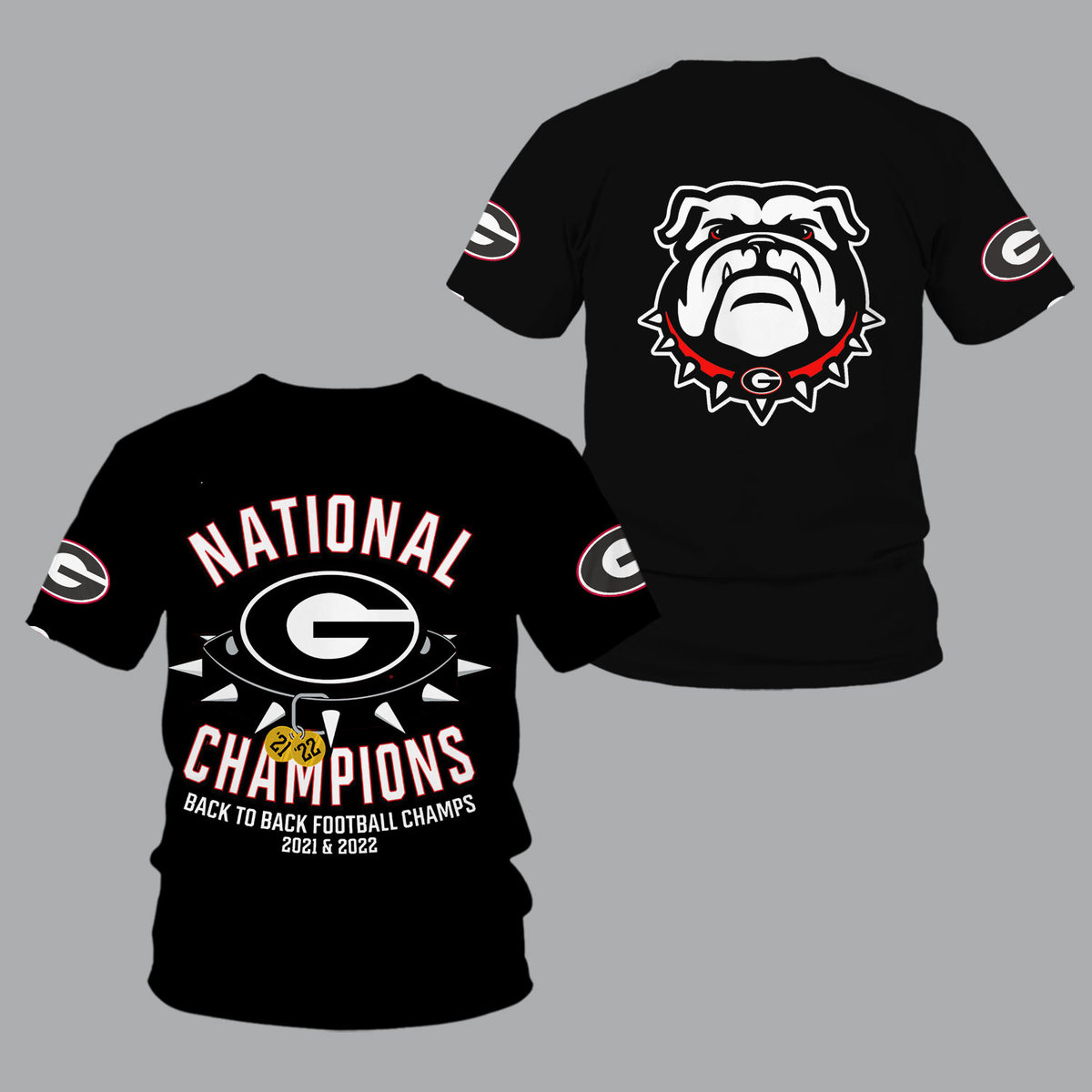 Georgia Bulldogs 2022 National Champions Black Shirts - v17