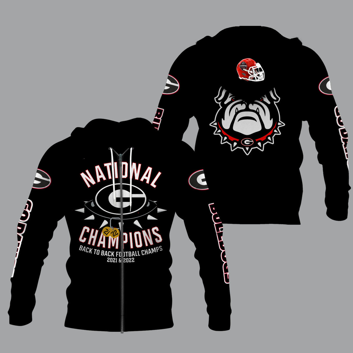 Georgia Bulldogs 2022 National Champions Black Shirts - v17