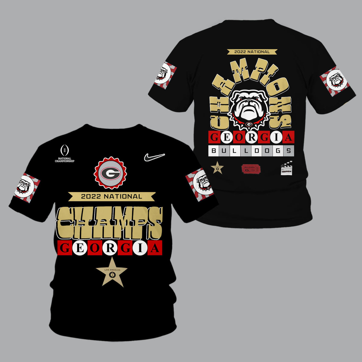 Georgia Bulldogs 2022 National Champions Black Shirts - v5