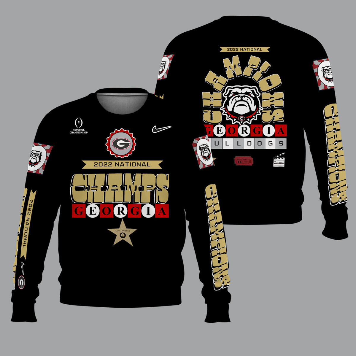 Georgia Bulldogs 2022 National Champions Black Shirts - v5