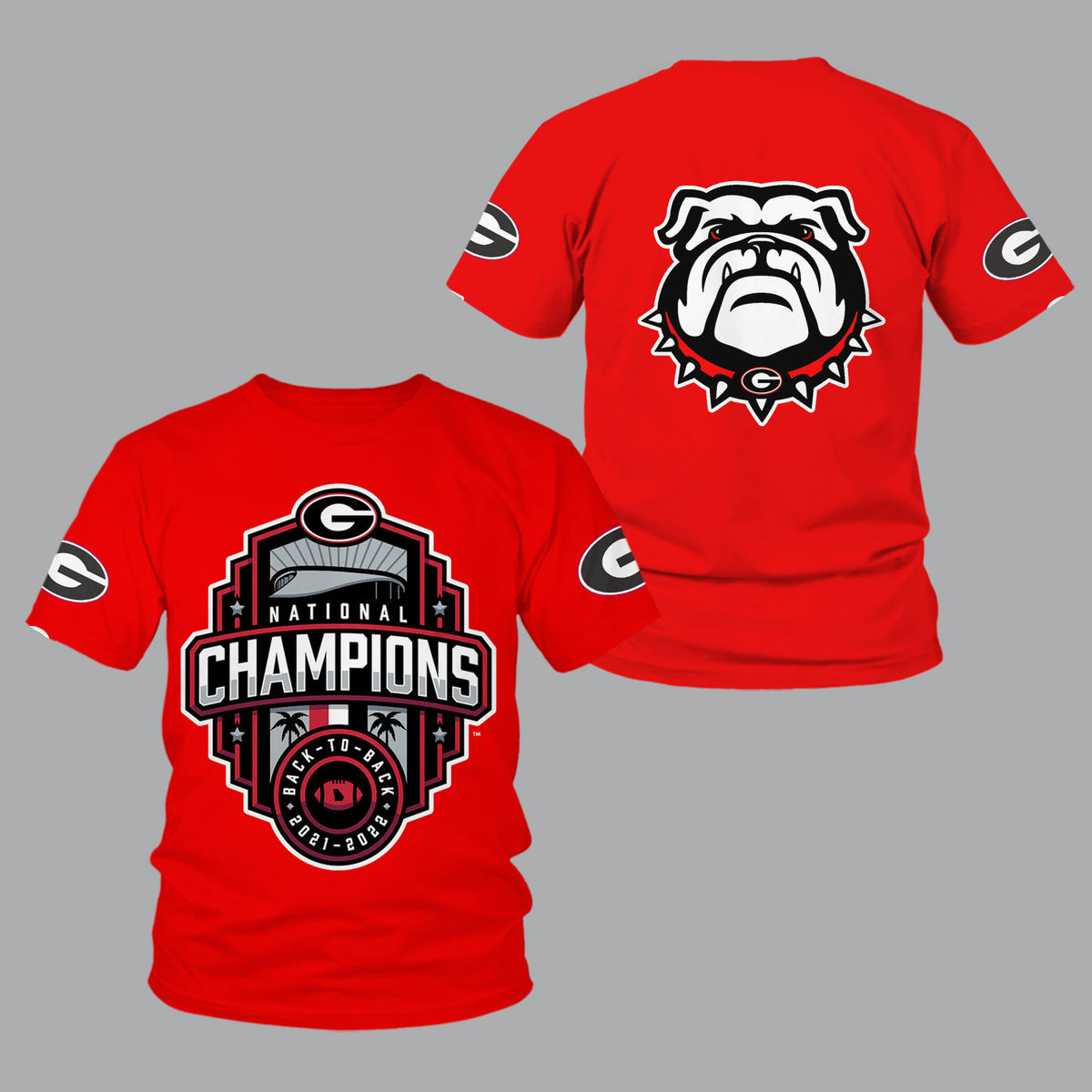 Georgia Bulldogs 2022 National Champions Red Shirts - v16