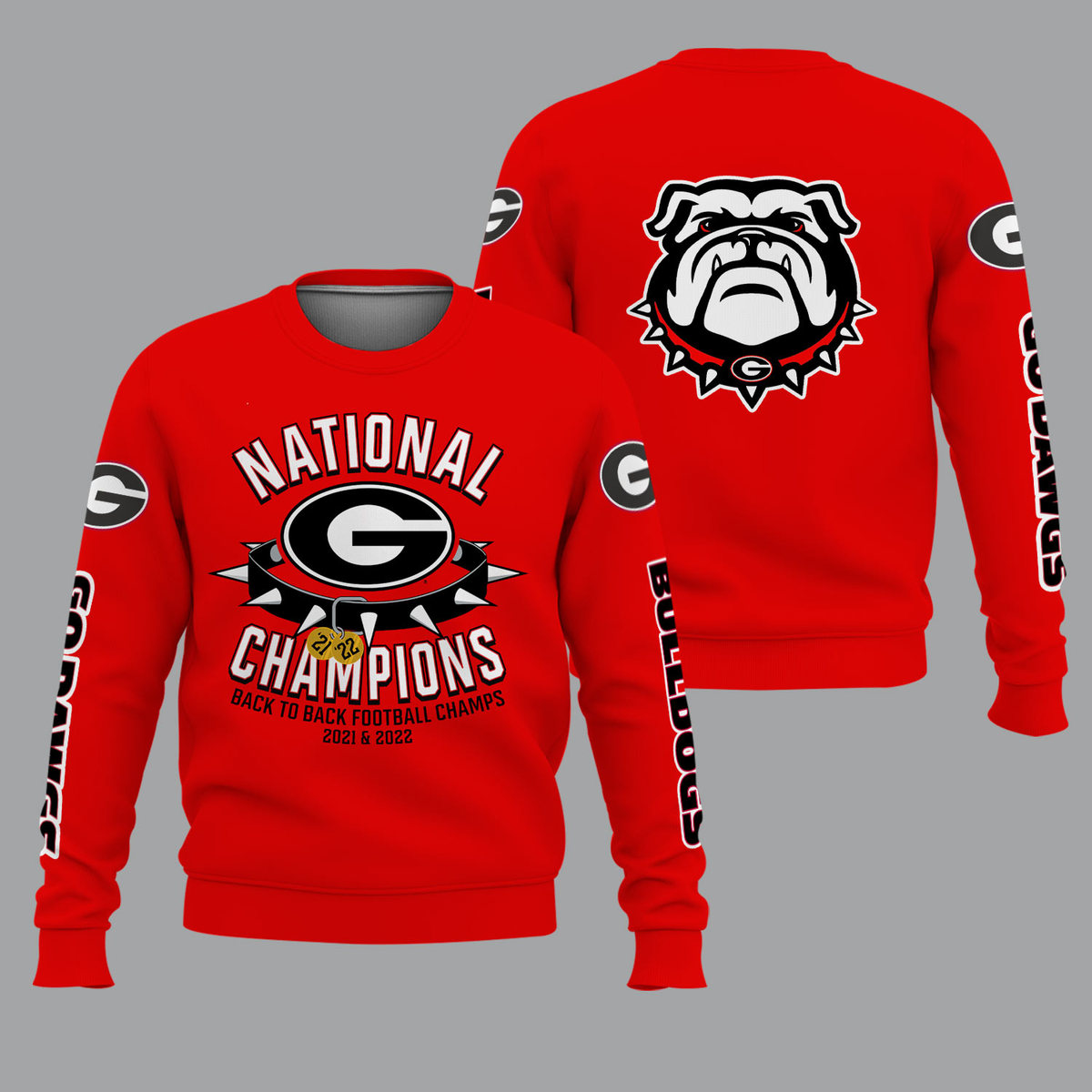 Georgia Bulldogs 2022 National Champions Red Shirts - v17