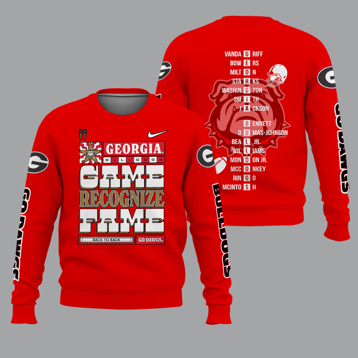 Georgia Bulldogs 2022 National Champions Red Shirts - v4
