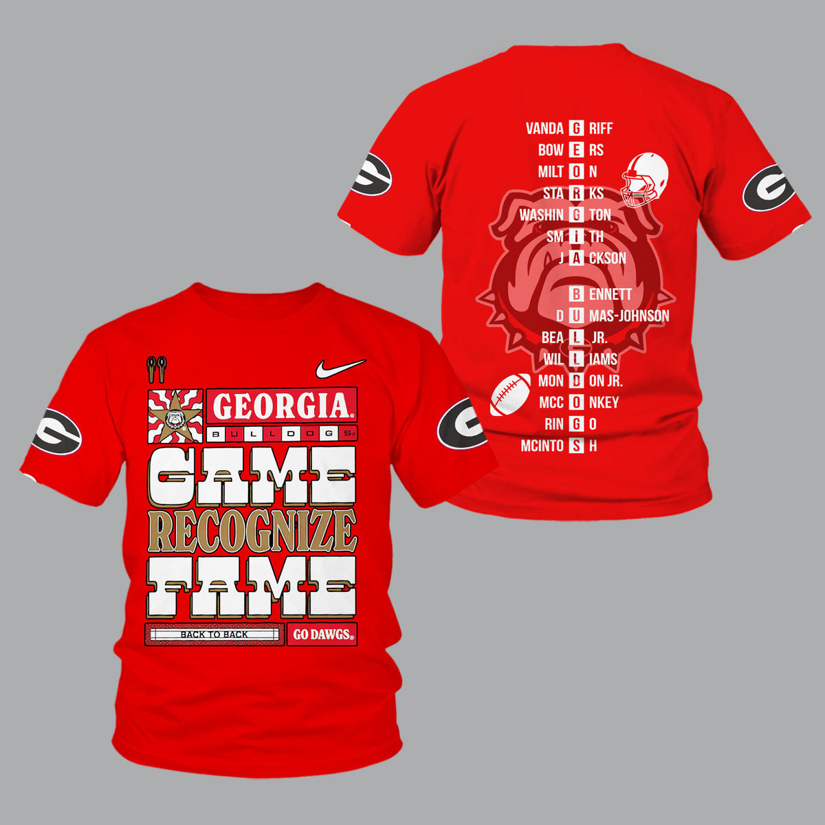 Georgia Bulldogs 2022 National Champions Red Shirts - v4