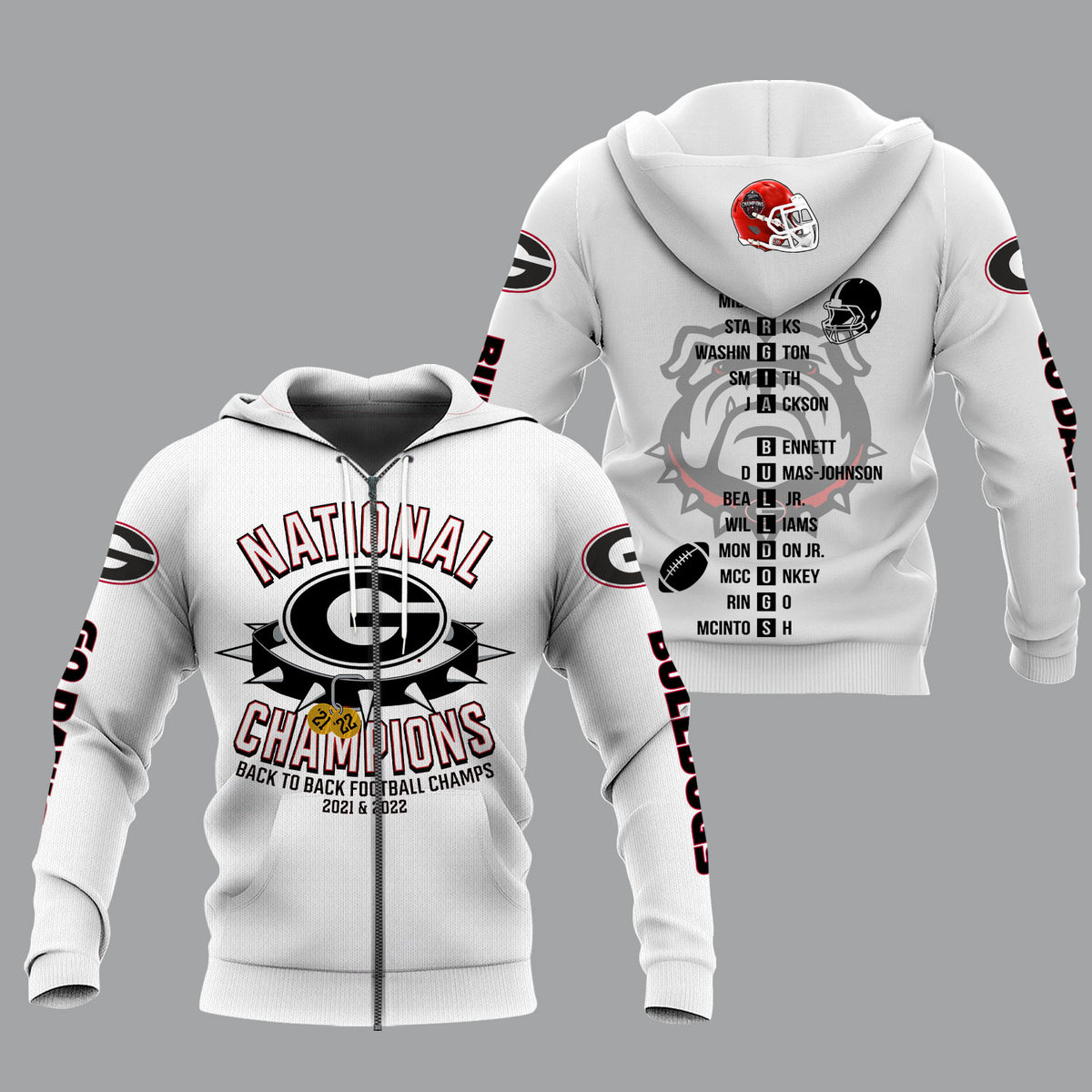 Georgia Bulldogs 2022 National Champions White Shirts