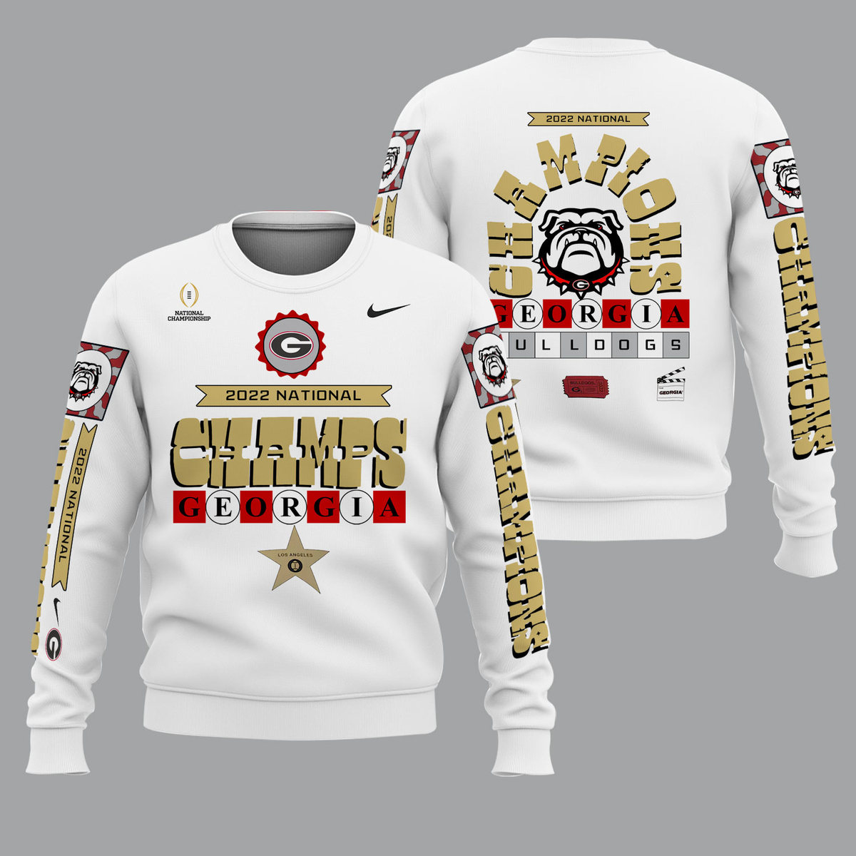 Georgia Bulldogs 2022 National Champions White Shirts - v5