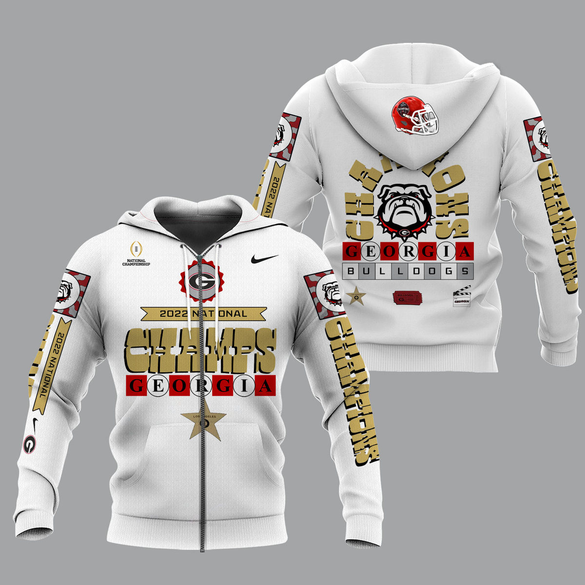 Georgia Bulldogs 2022 National Champions White Shirts - v5