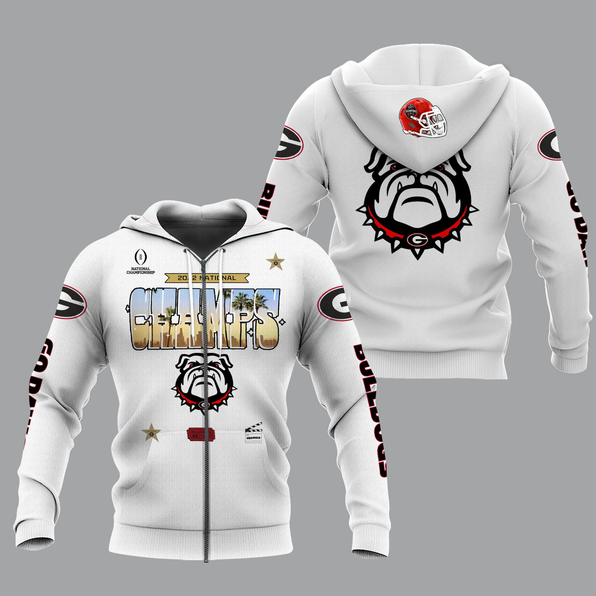 Georgia Bulldogs 2022 National Champions White Shirts - v8