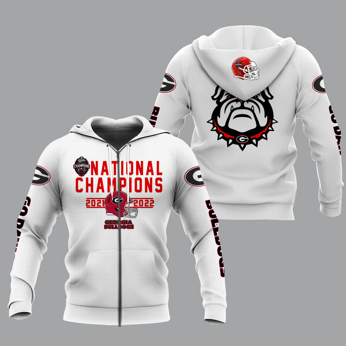 Georgia Bulldogs 2022 National Champions White Shirts - v9