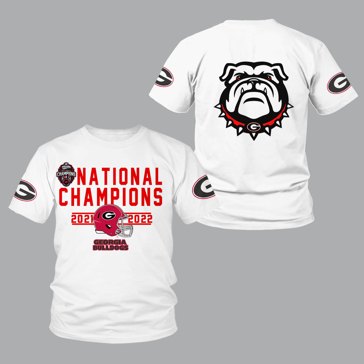 Georgia Bulldogs 2022 National Champions White Shirts - v9