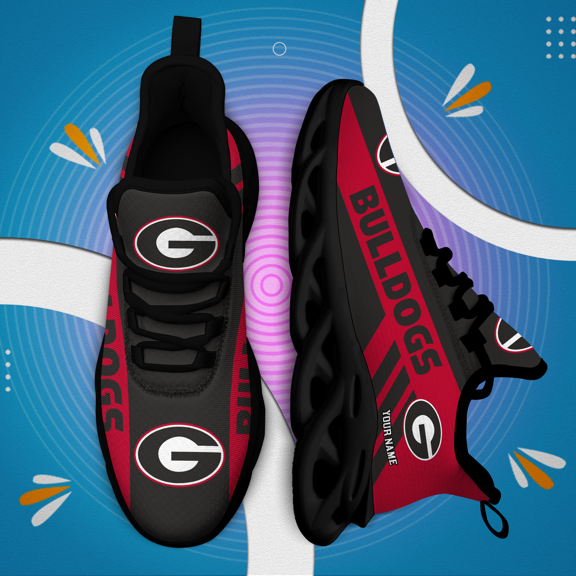 Georgia Bulldogs Custom Name PERSONALIZED MAX SOUL SHOES DS004