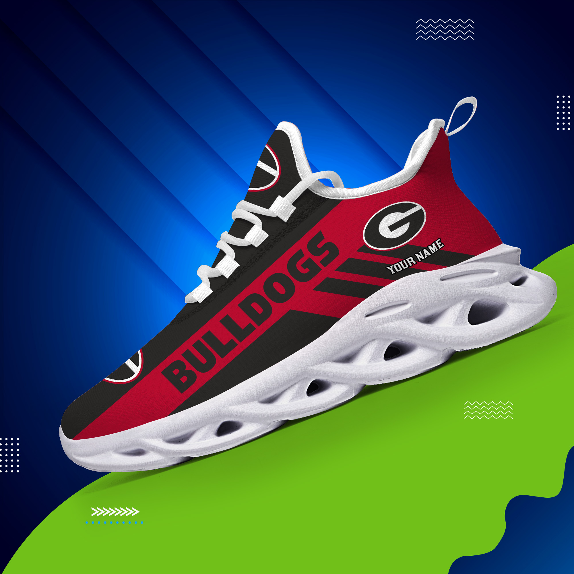 Georgia Bulldogs Custom Name PERSONALIZED MAX SOUL SHOES DS004