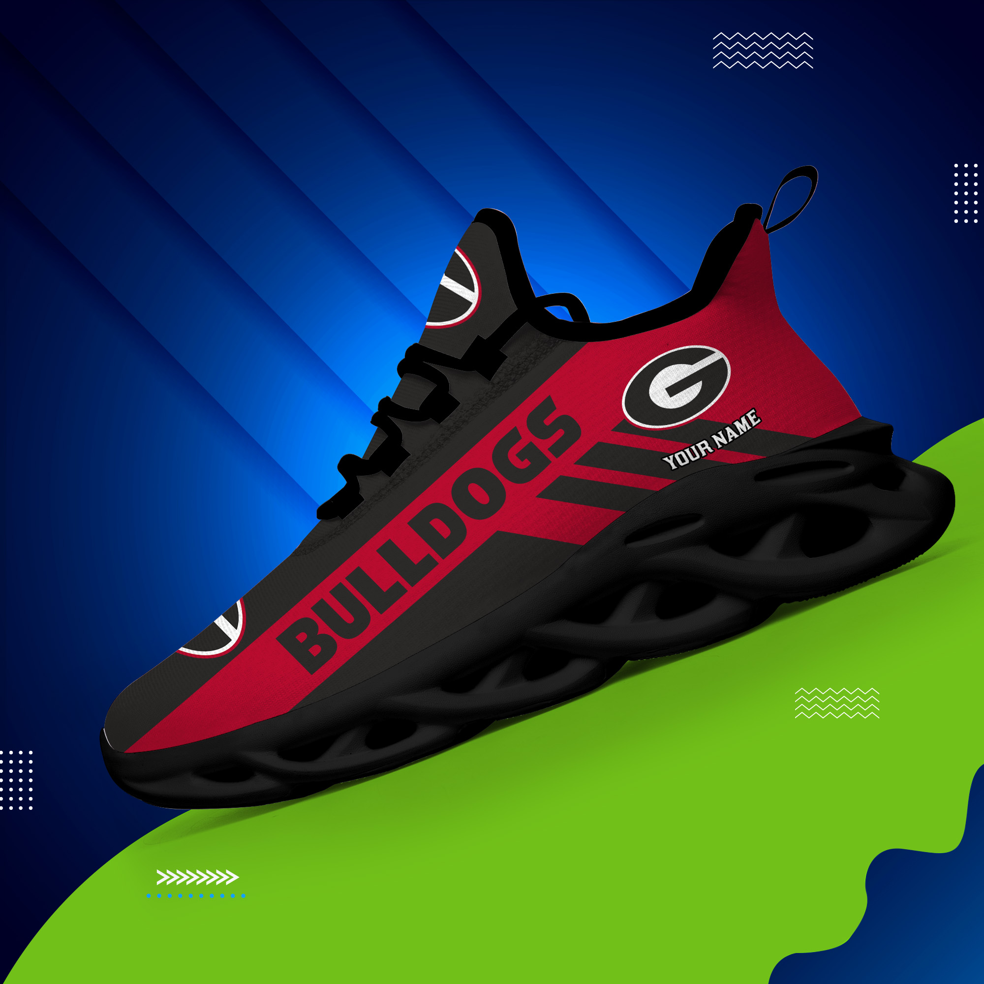 Georgia Bulldogs Custom Name PERSONALIZED MAX SOUL SHOES DS004