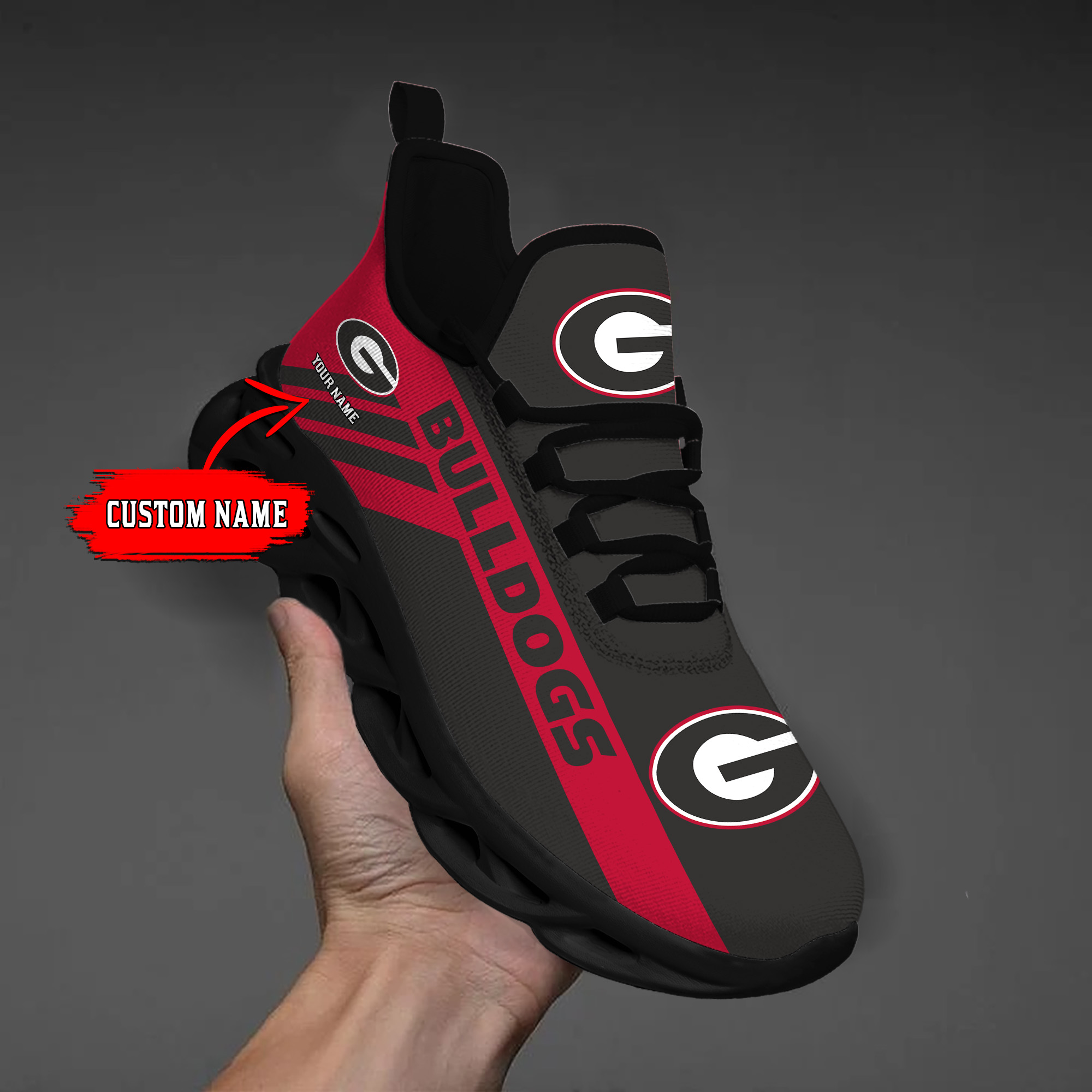 Georgia Bulldogs Custom Name PERSONALIZED MAX SOUL SHOES DS004