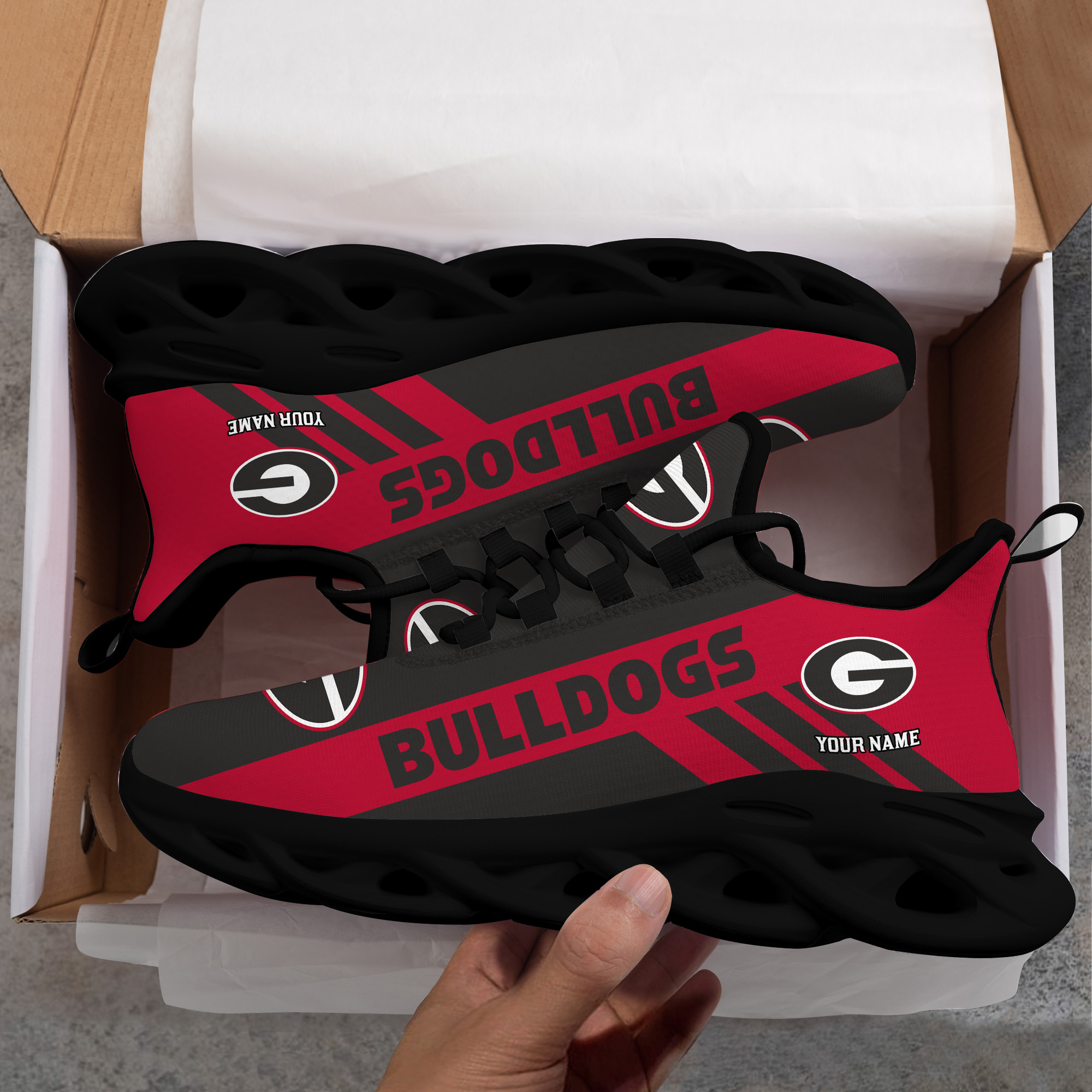 Georgia Bulldogs Custom Name PERSONALIZED MAX SOUL SHOES DS004