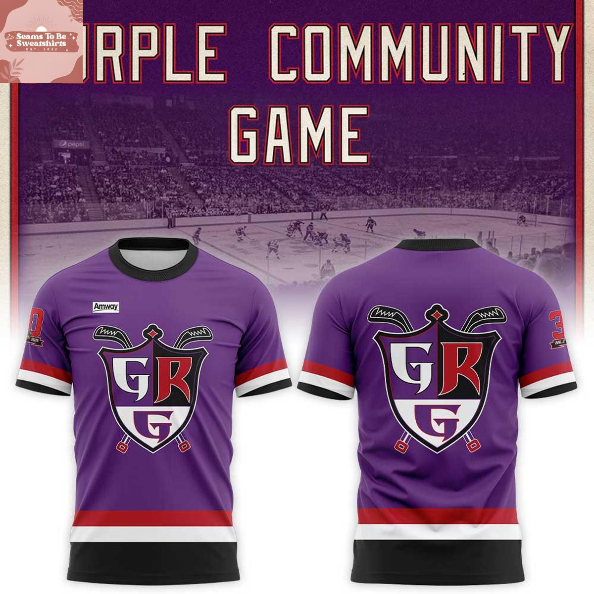 Grand Rapids Griffins Purple Community Game 2026 Hoodie T-Shirt