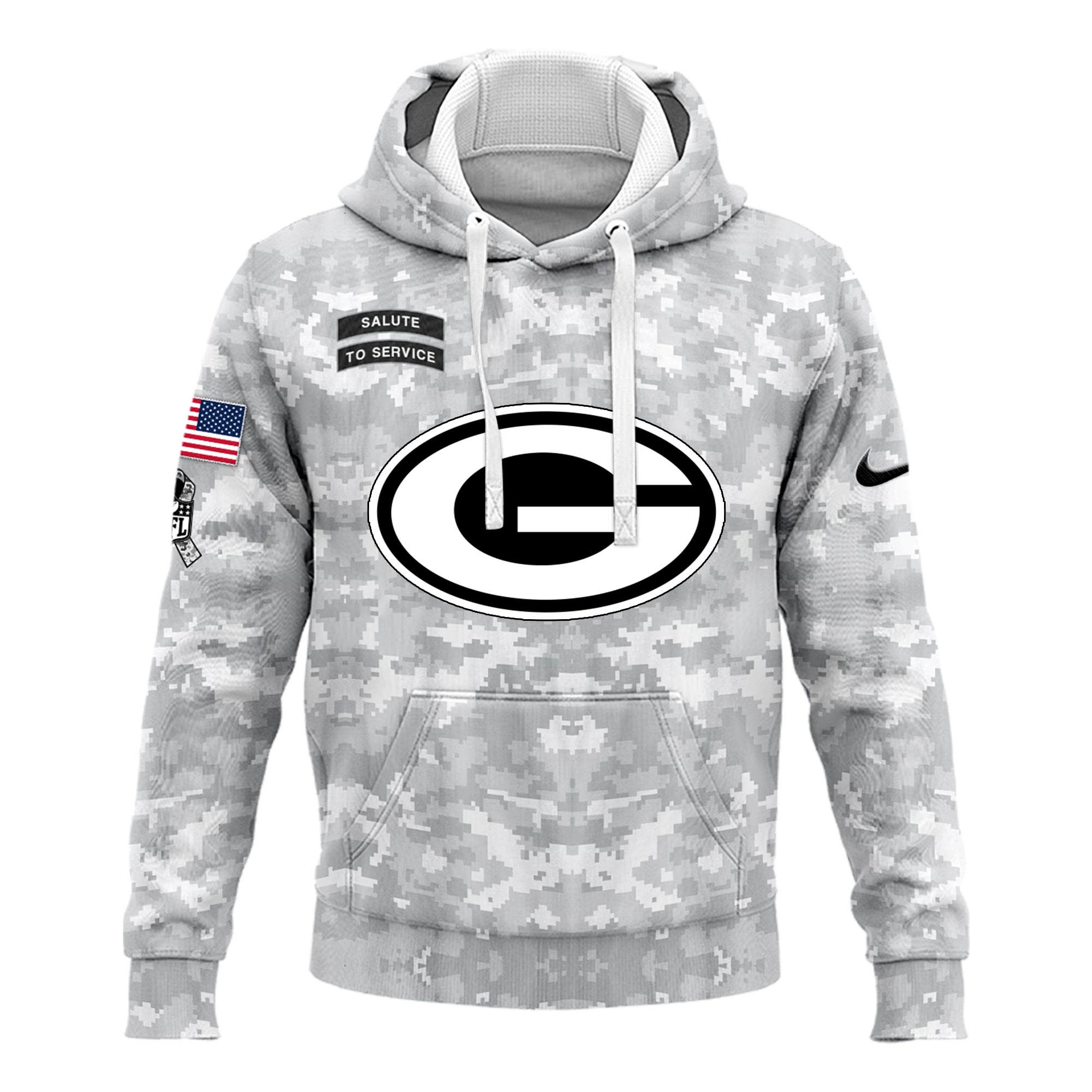 Green Bay Packers Hoodie Camo Salute to Service Club