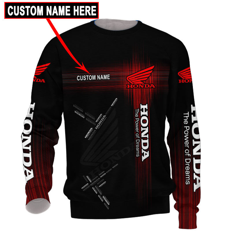 Honda Skull Tshirt, sweatshirt, Polo, Hawaiian, Hoodie 3D Apparel Full Printing Custom Name