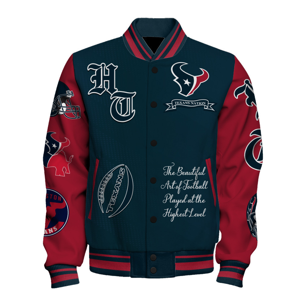 Houston Texans American Football Conference Unisex Varsity Jacket V3