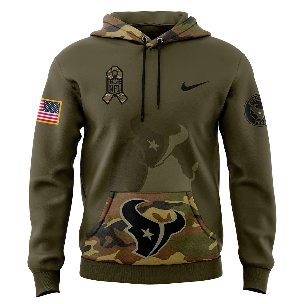 Houston Texans Camo Salute to Service Club Fleece Pullover Hoodie V2
